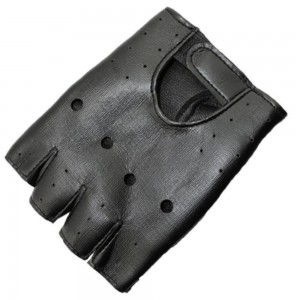 Manusi fara degete, negre, piele sintetica